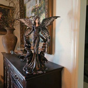 Gothic Dark Angel Queen with Raven See More by Trinx.Very Detailed 22.5'' H X 8D